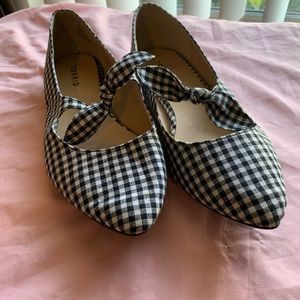 Gingham mod flats